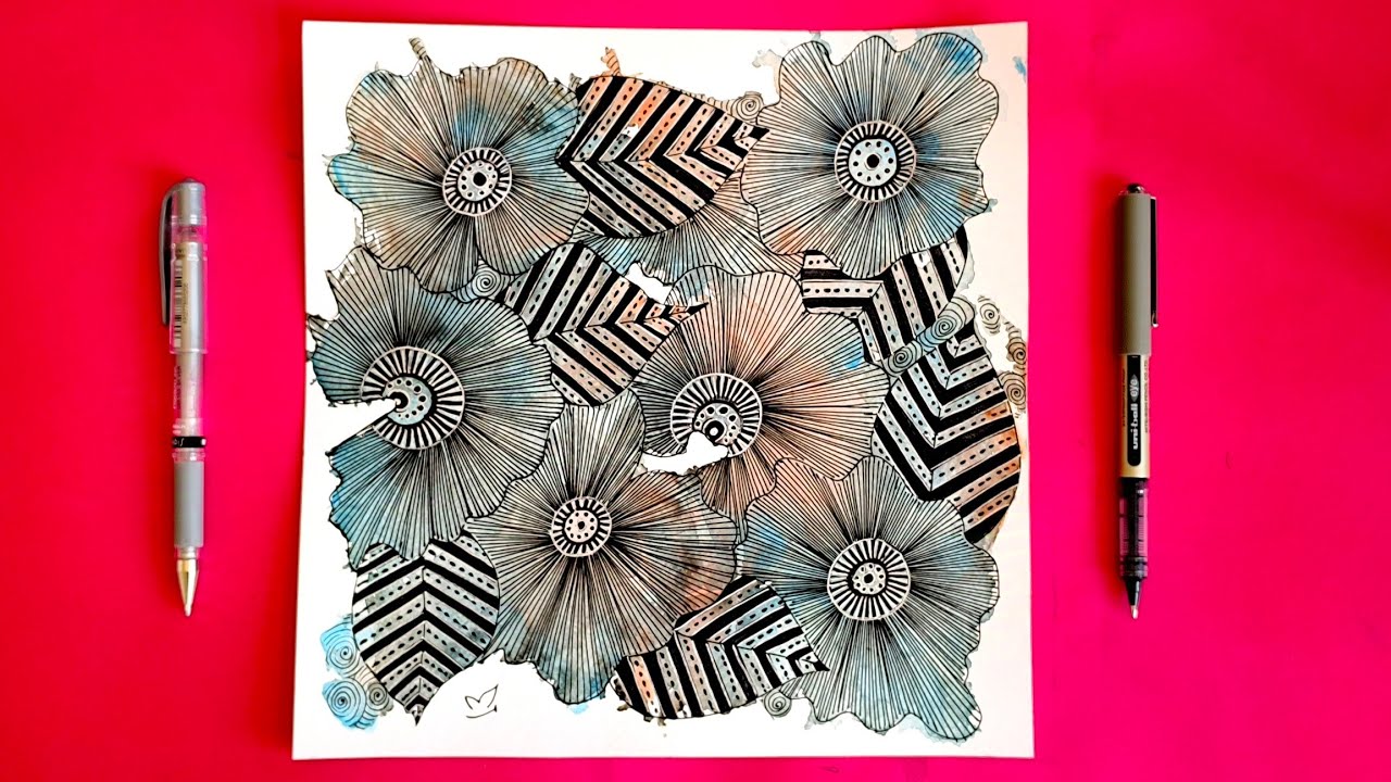 Mesmerizing Ink & Watercolor Floral Art || Relaxing Zen Doodling for Mindful Creativity