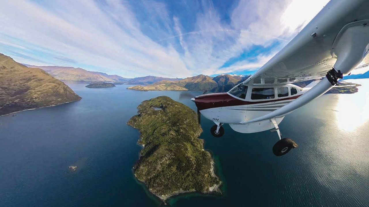 Scenic Cessna Flight over Mou Waho, Makarora & the Southern Alps