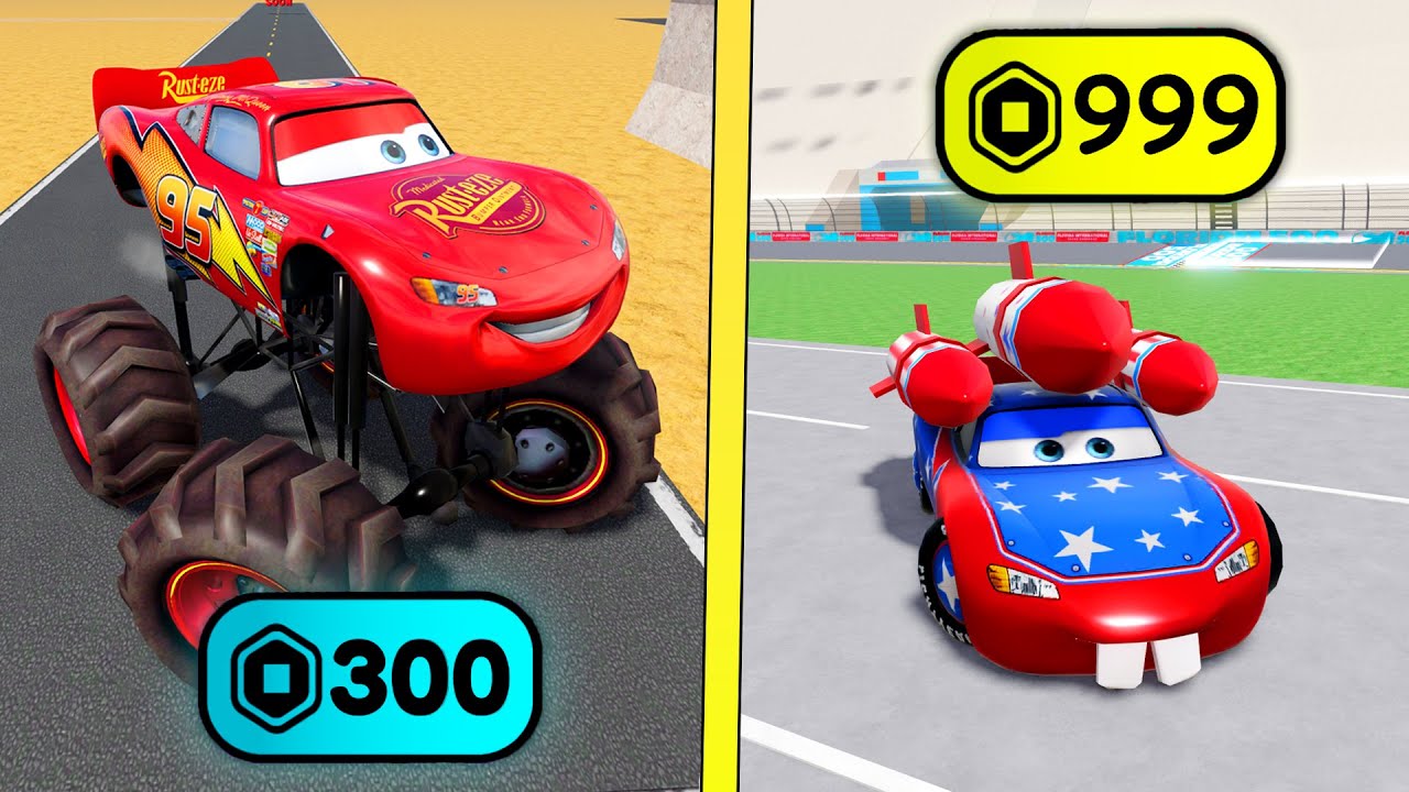 We Spend ROBUX in Roblox Lightning McQueen Games..