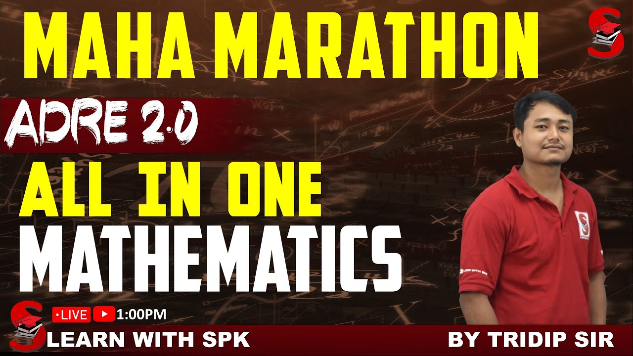 ADRE 2.0 ||  target 29 september || MATHS || Maha Marathon ||  All in one Maths || BY Tridip Sir