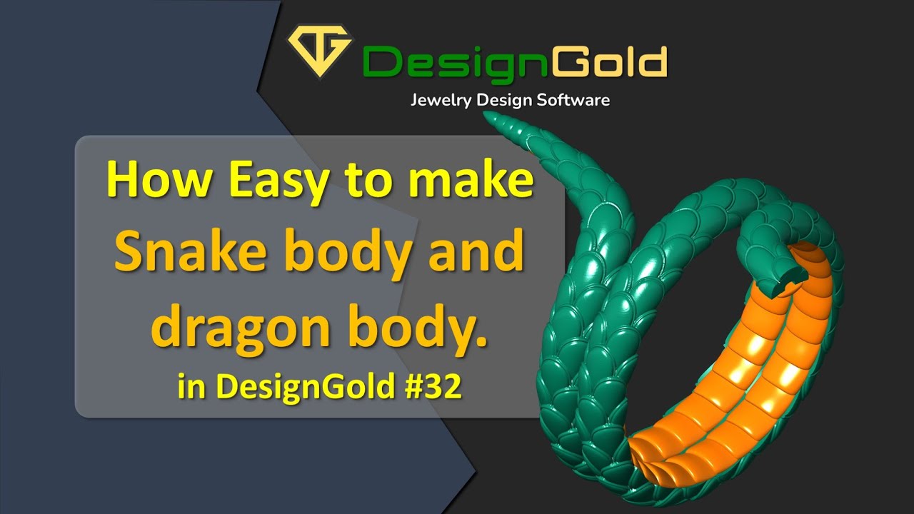 How Easy to make Snake body and dragon body | Rhino 3D | Matrix | Gem setting | to zbrush |