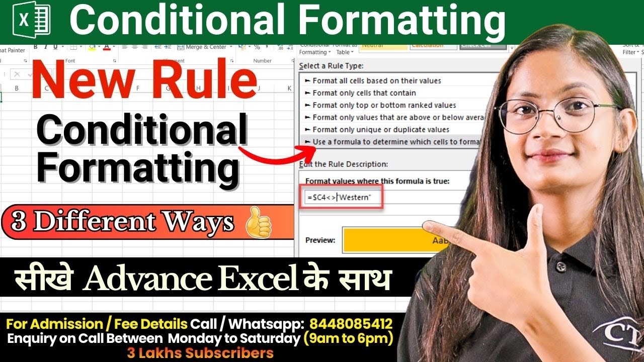 New Rule Conditional Formatting in Excel | How to Use New Rule in Conditional Formatting | CTA