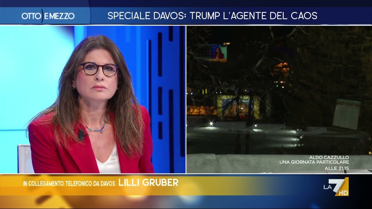 Lilli Gruber in collegamento da Davos: 