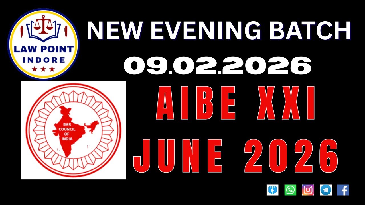 AIBE - XXI EXAM PREPRATION PLAN WITH LAW POINT INDORE 2026