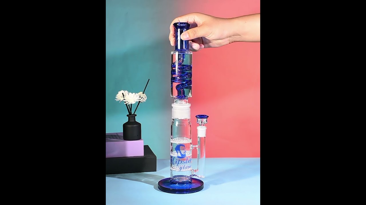 Shaped high borosilicate glass water pipe JH010
