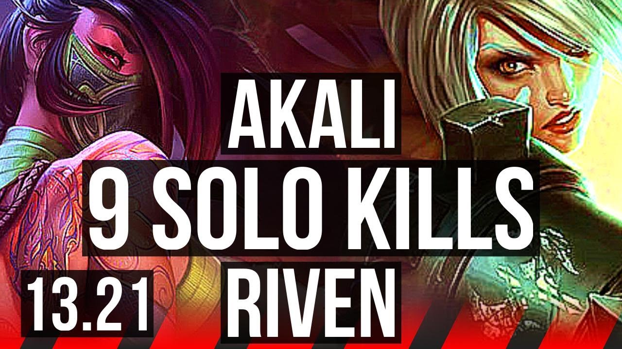 AKALI vs RIVEN (TOP) | 9 solo kills, 2.3M mastery, 1300+ games, 14/3/3 | EUW Grandmaster | 13.21