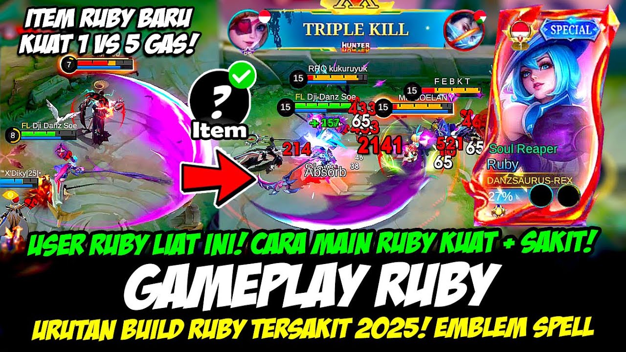 RUBY EXP META BARU❗CARA MAIN RUBY SAKIT + KUAT❗BUILD RUBY TERSAKIT 2025❗GAMEPLAY RUBY TOP GLOBAL