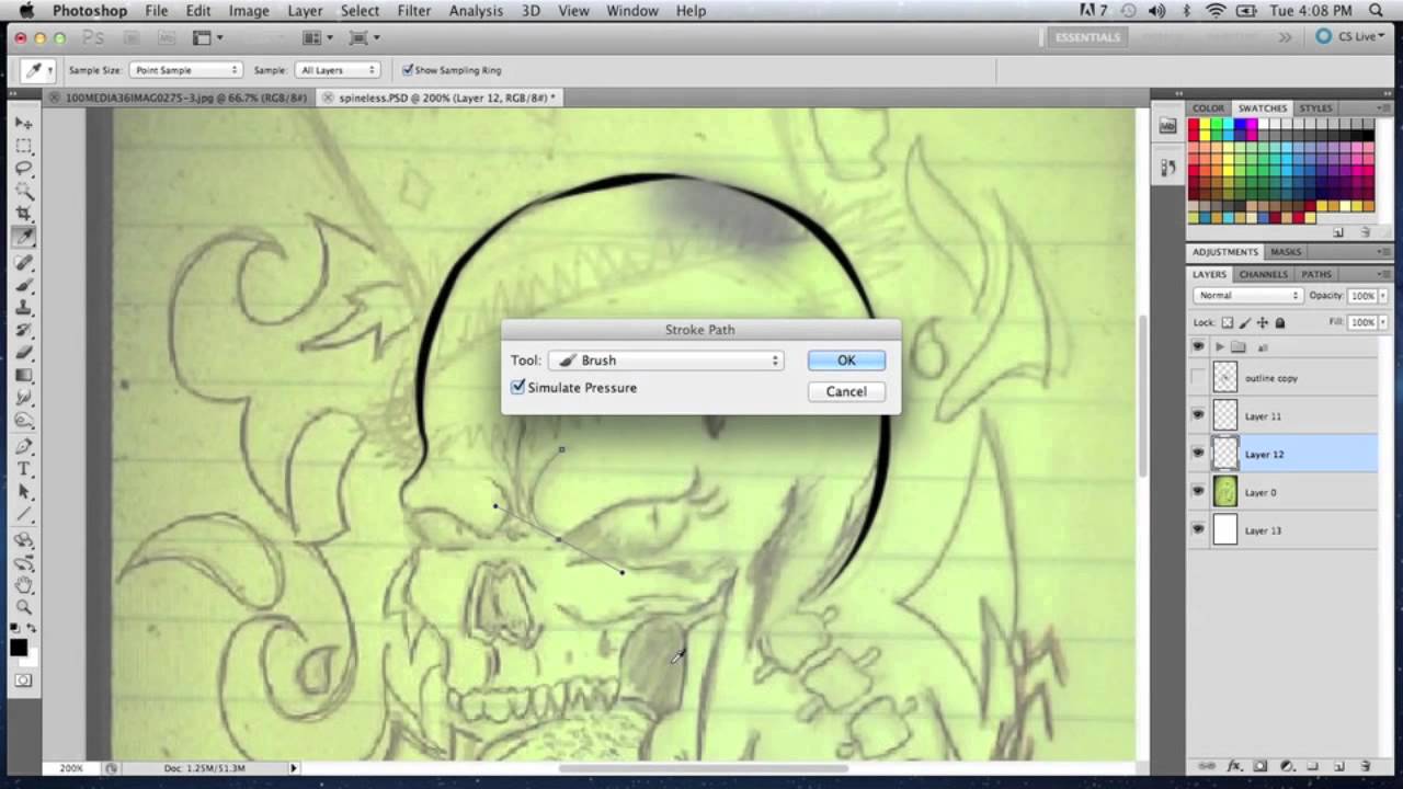 Photoshop Tutorial - Photoshop Pen tool - Strokes