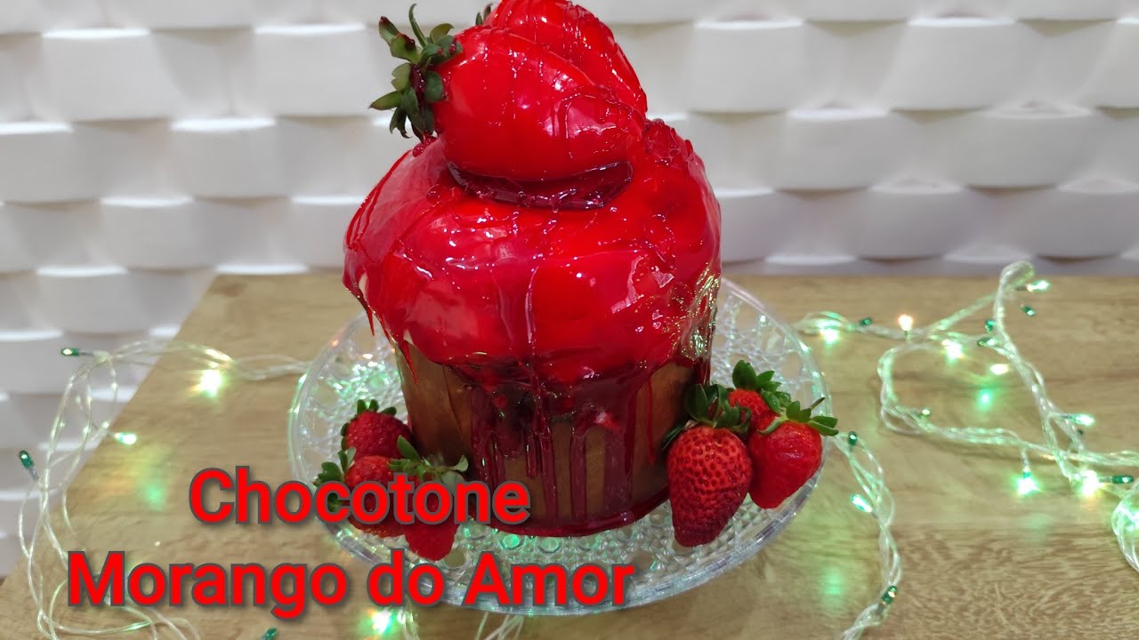 PANETONE RECHEADO MORANGO DO AMOR🍓 #morangodoamor #natal #panetonerecheado 