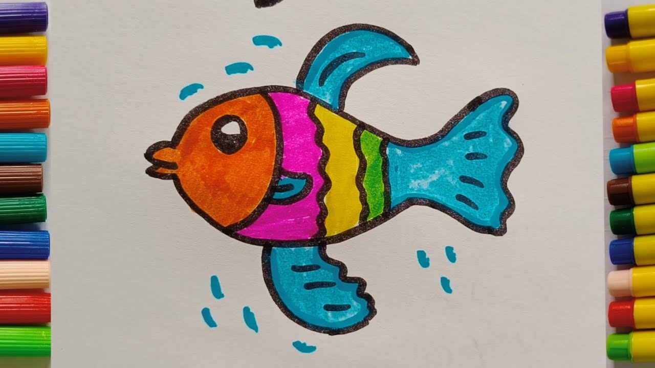 Fish 🐠🐟 drawing easy and simple ।। Fish drawing easy with colour ।। 