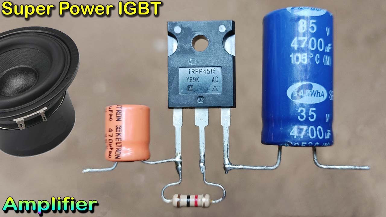 Simple Super Power IGBT Bass Amplifier \\ How to Make Amplifier Without IC With IRFP450 - Powerful
