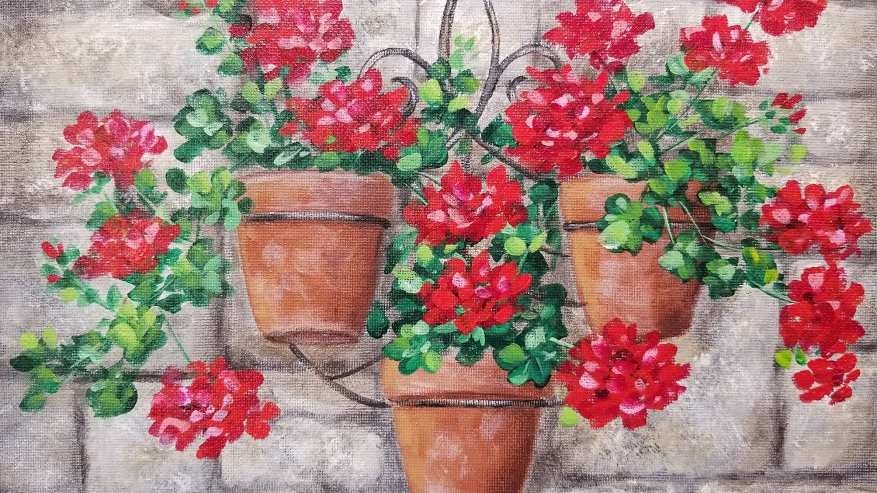 Easy Floral Acrylic Painting Tutorial 