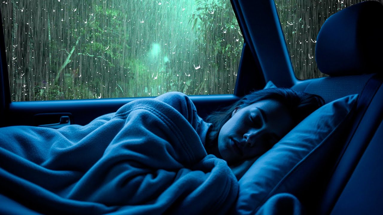 Supere o Estresse Noturno com Chuva Forte e Trovoadas Dentro do Carro Aconchegante
