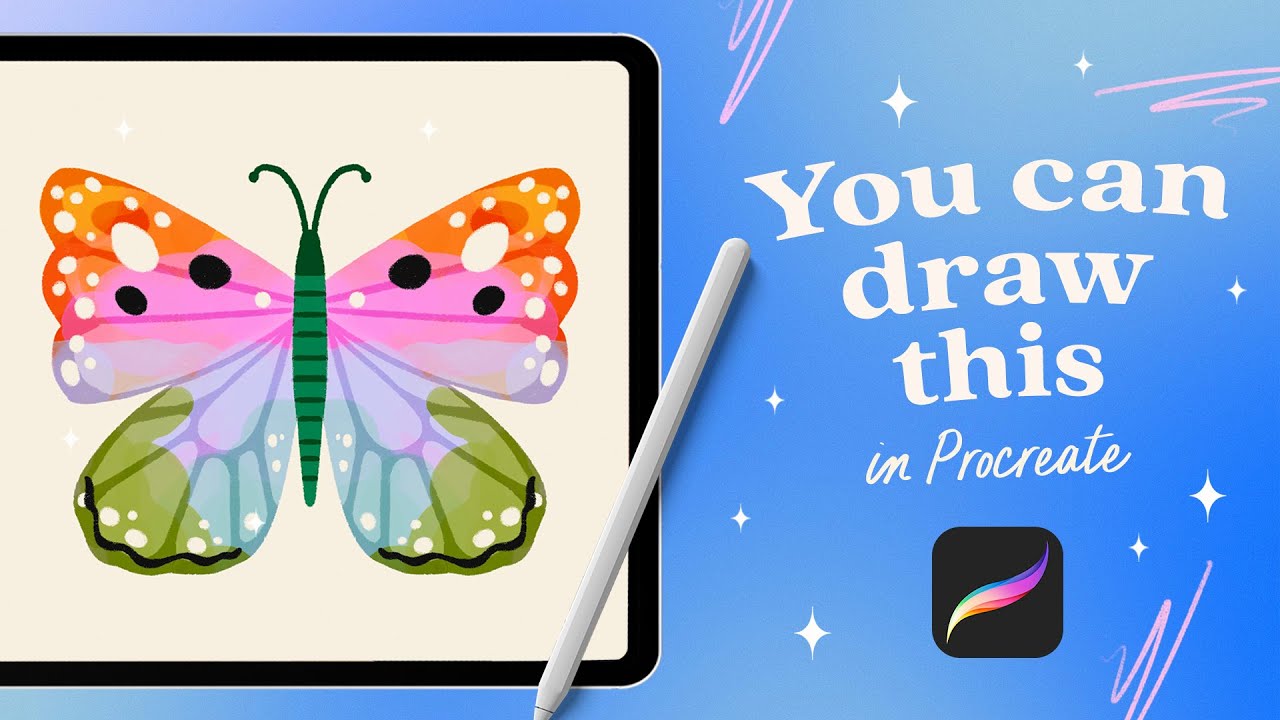 Как рисовать бабочек в Procreate + советы по добавлению текстур