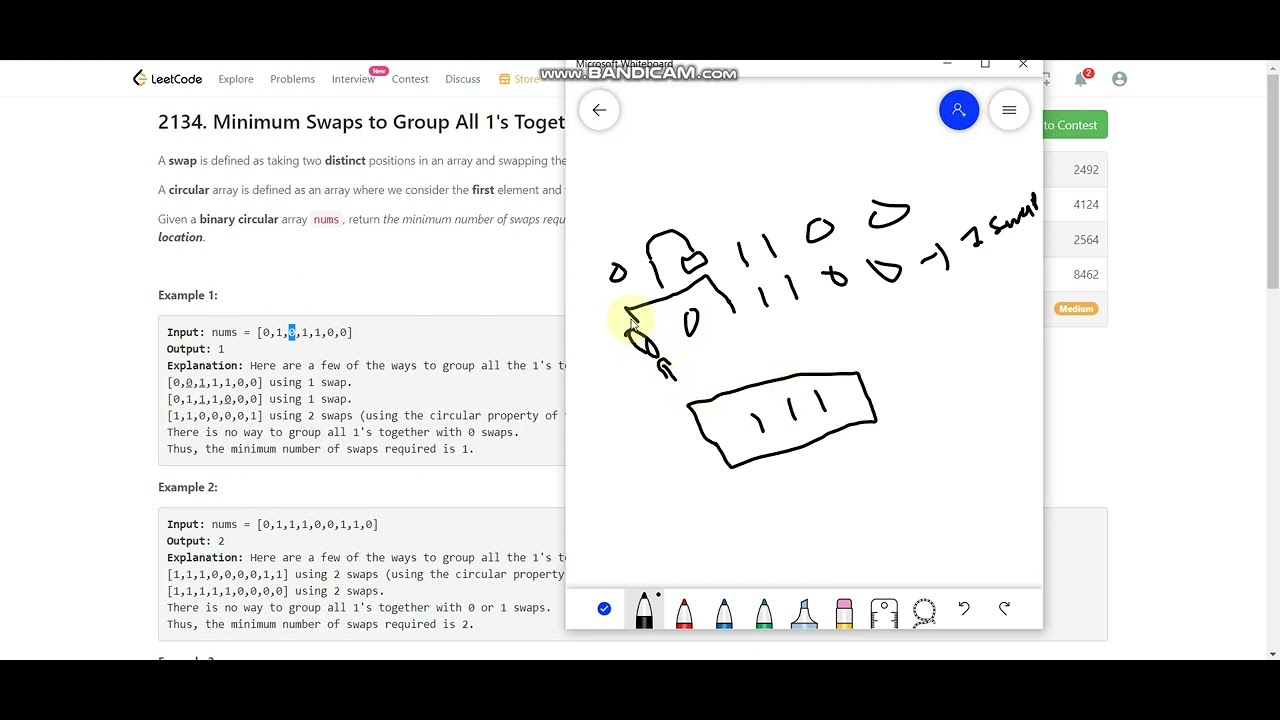 Minimum Swaps to Group All 1's Together II #leetcode #programming #competitiveprogramming