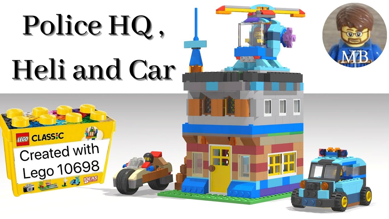 Building a Police Department using LEGO® Classic 10698 - DIY instruction ideas