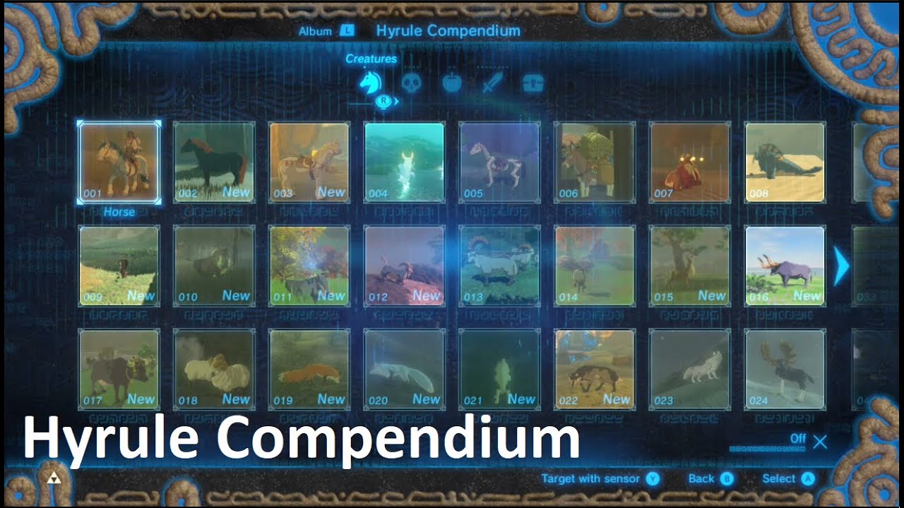Zelda Botw - Hyrule Compendium slideshow (Master Mode)