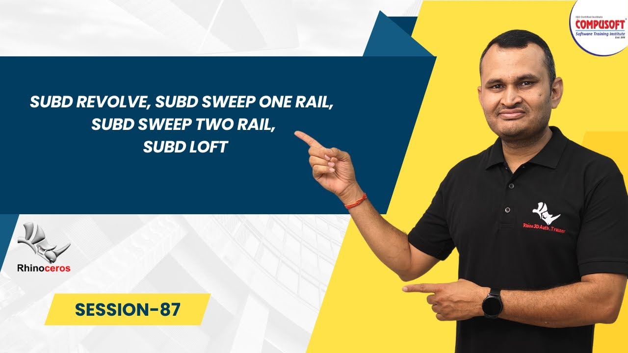 Session 87: Rhino 3D SubD Tutorial | Revolve, Sweep & Loft Explained | CompusoftEducation