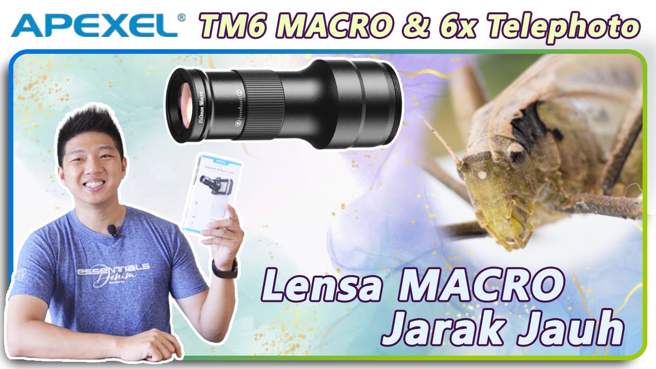 Lensa MACRO Jarak JAUH! APEXEL TeleMacro 6X Zoom Telephoto & Macro Lens APL-TM6 Unboxing & Review