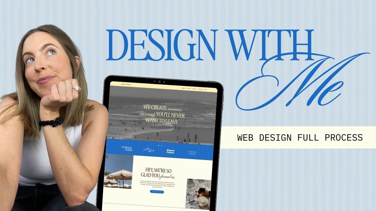 design with me: summer beach club squarespace web design (using our nyx template) 🌊