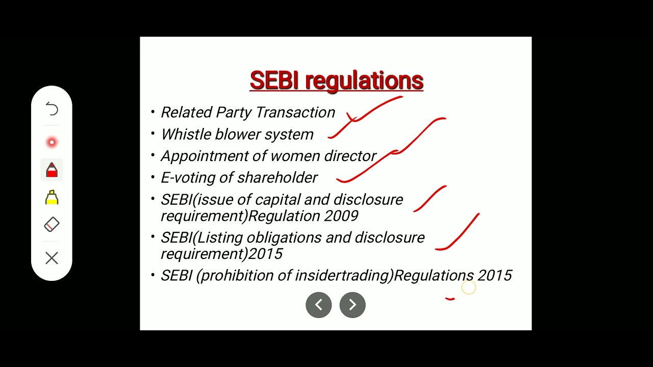 SEBI regulations and Clause 49-1st sem Mcom-corporate governance