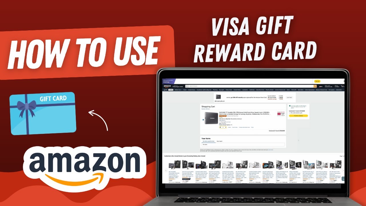 Как использовать подарочную или бонусную карту Visa на Amazon