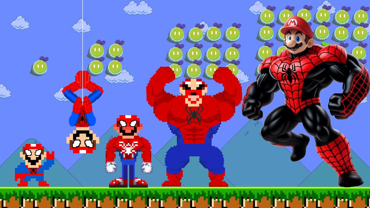 UPGRADING Mario Spiderman to the BIGGEST MUSCLE Ever with 999 SEEDS Powerups| Mario Zombros