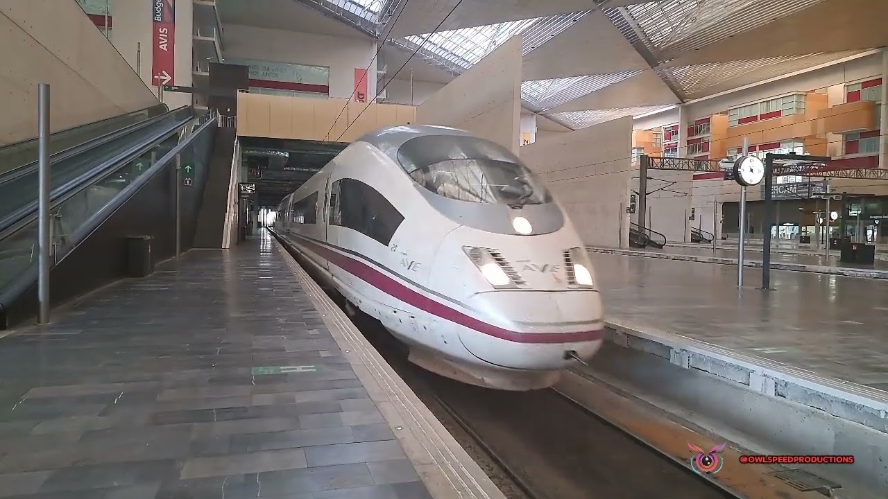 Siemens Velaro E arriving out of the tunnel (AVE S103 Renfe) - High Speed Train Spain 🚅