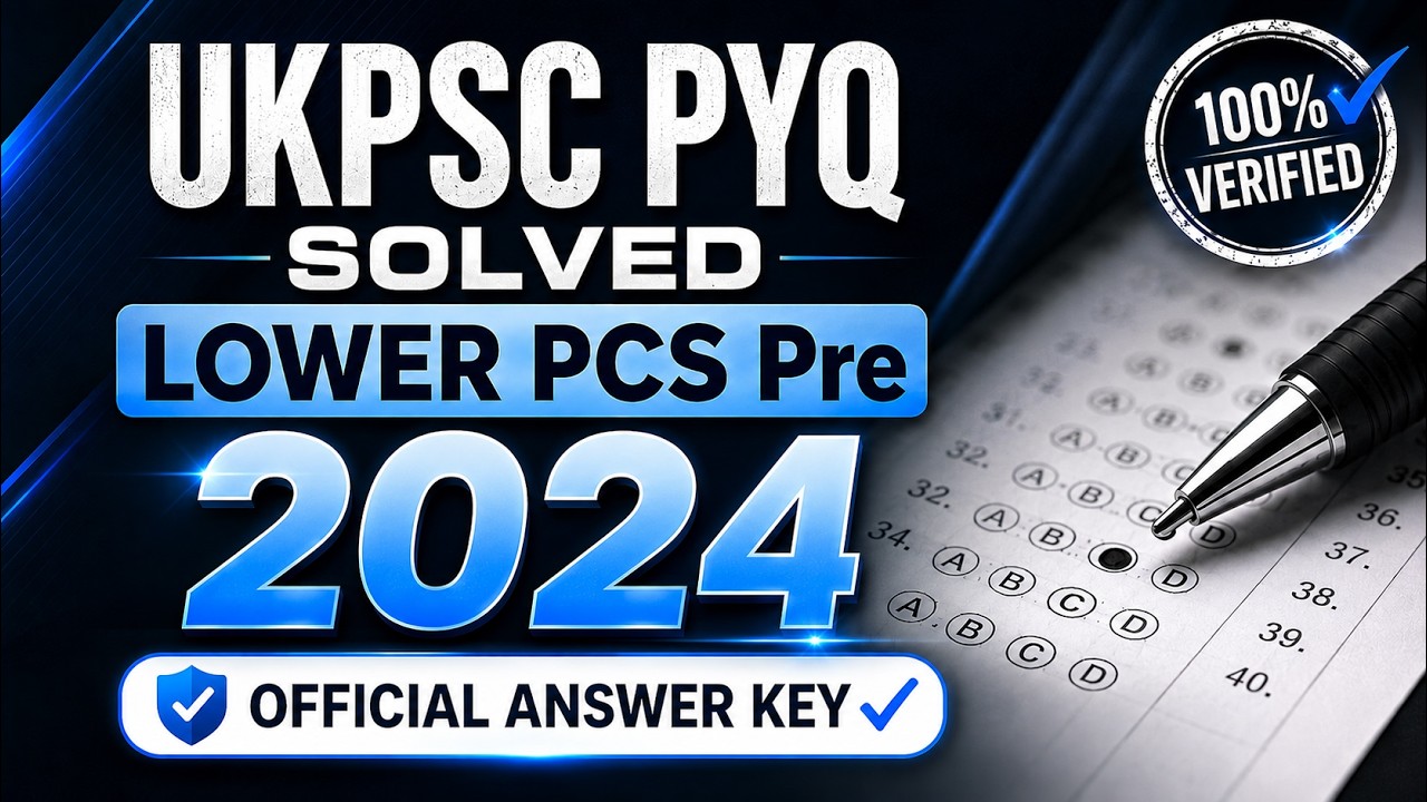 UKPSC PYQ | PRELIMS | LOWER PCS | 2024 | UTTARAKHAND | LOWER PCS | RO | ARO | ACF | FRO | UKSSSC
