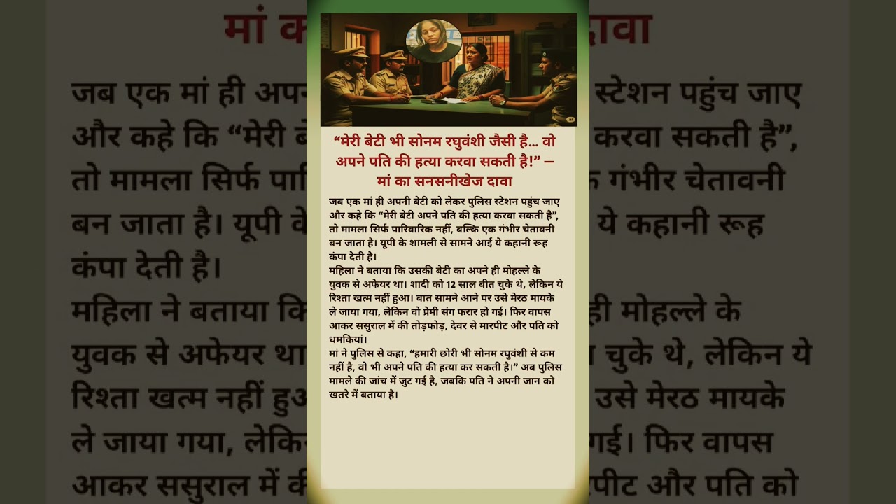 &ldquo;मेरी बेटी भी सोनम जैसी है&rdquo; &mdash; मां ने दर्ज कराई FIR  #shorts#shortsfeed#shortvideo
