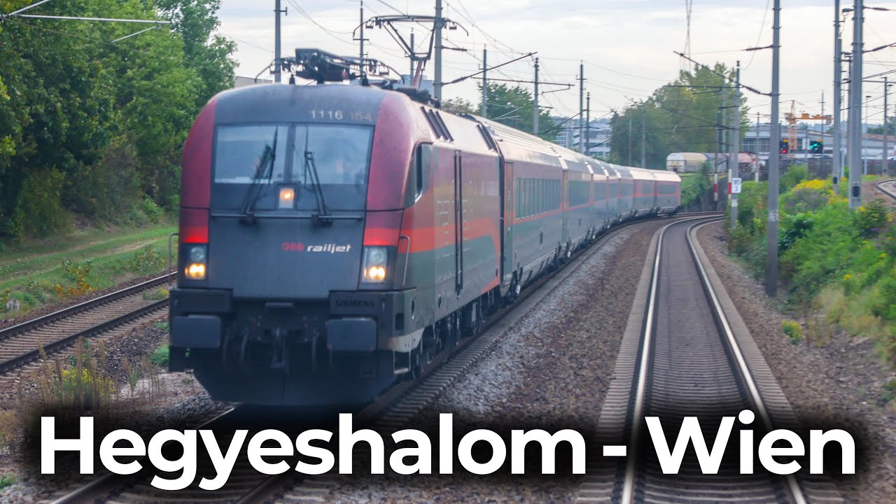 ÖBB Railjet Xpress - RJX 68 | 4K Führerstandsmitfahrt: Hegyeshalom - Wien | Ostbahn – Raaber Ostbahn