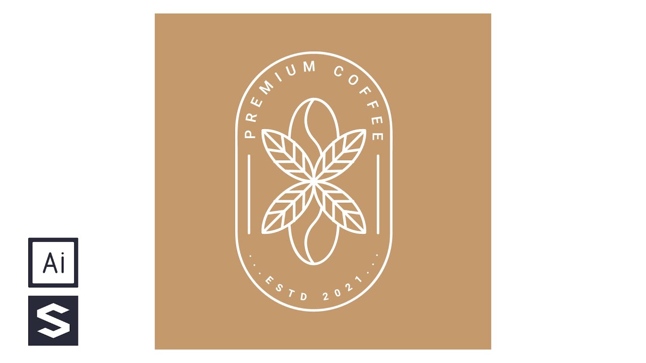 illustrator Vintage Premium Coffee Logo Design 2021 | Sopheap Design