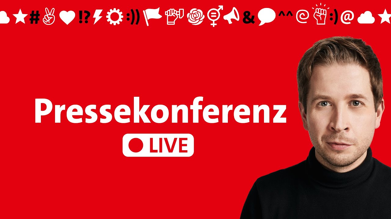 Pressekonferenz mit Kevin Kühnert: CDU-Nominierung Ursula v. d. Leyen, Merz-Brief, Wirtschaft