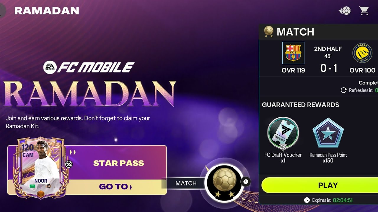 FC Barcelona vs. Al Nassr. Ramadan. FC Mobile 