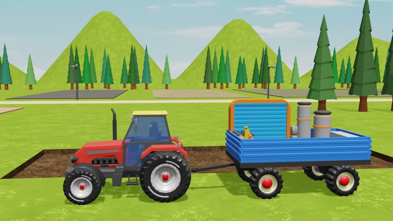 Tractor Changes Colors! Color Factory for Kids | Painting Tractor & Learning Colors Fun