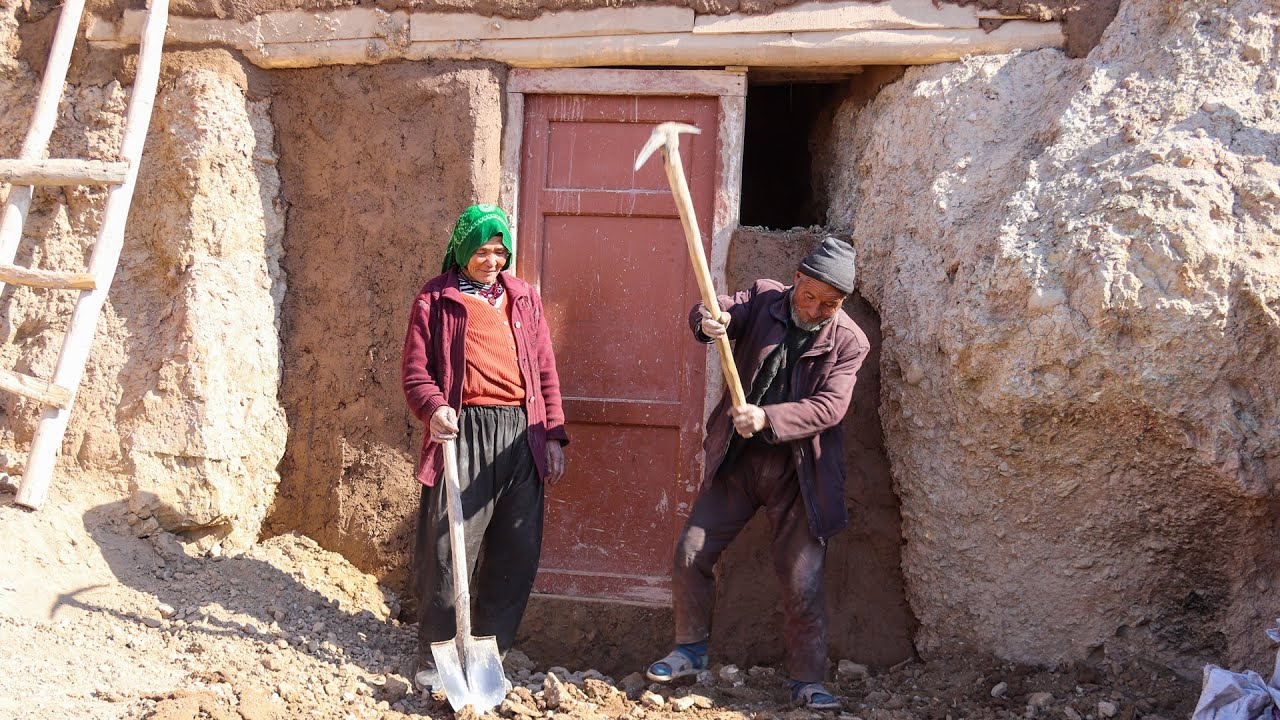 Old Lovers New Cave home : Cooking Orange 🍊Cake | Village life Afghanistan