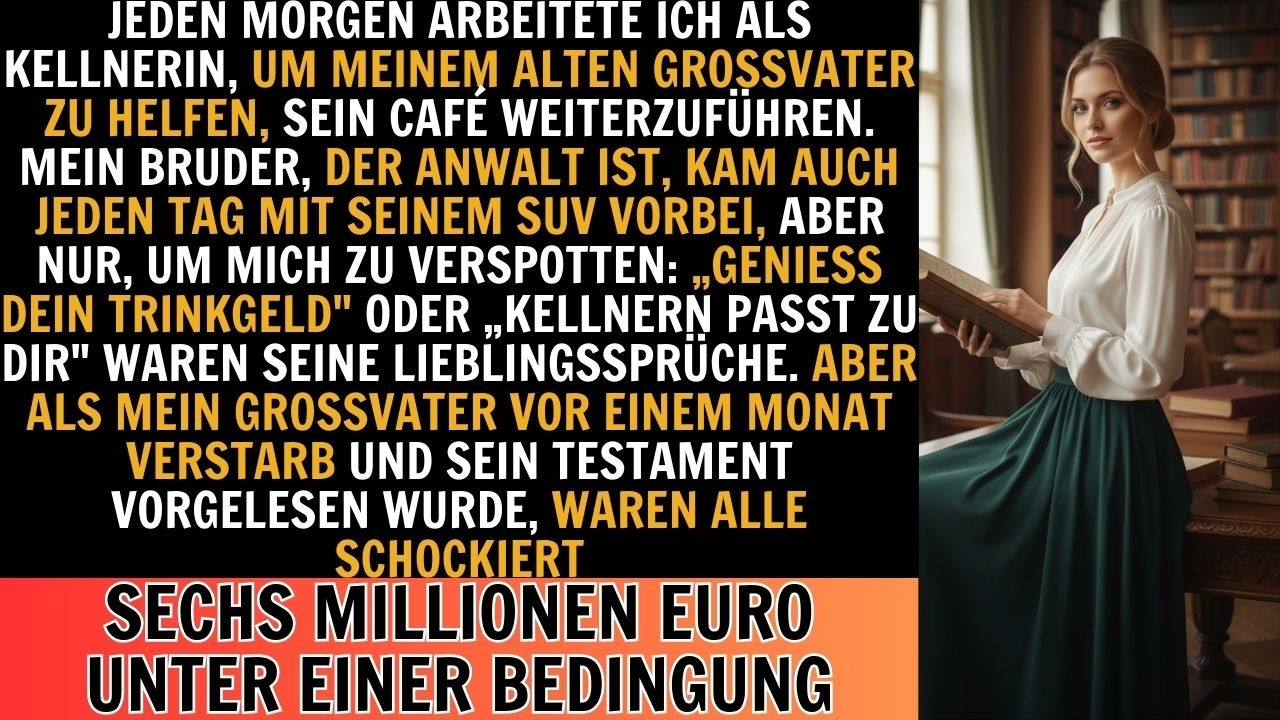 Jeden Morgen war ich Kellnerin,um Opa zu helfen, während mein Anwalt mich aus seinem SUV verspottete