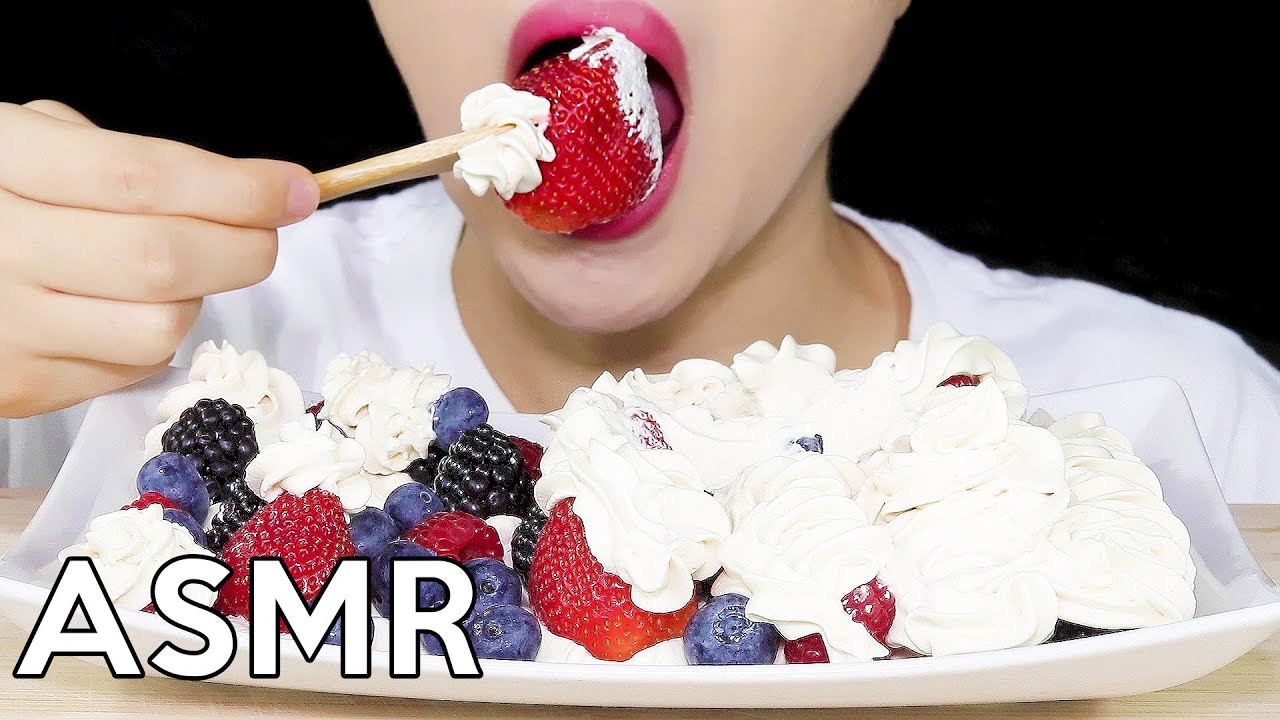 ASMR Berries&Whipped Cream 베리베리생크림 Eating Sounds