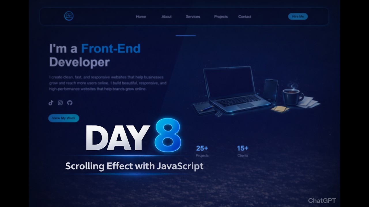 Day 8: Build Smooth Scroll Portfolio from Scratch