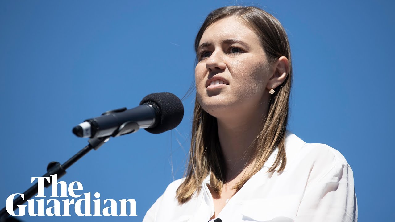 'The system is broken': Brittany Higgins speaks at Canberra March 4 Justice rally