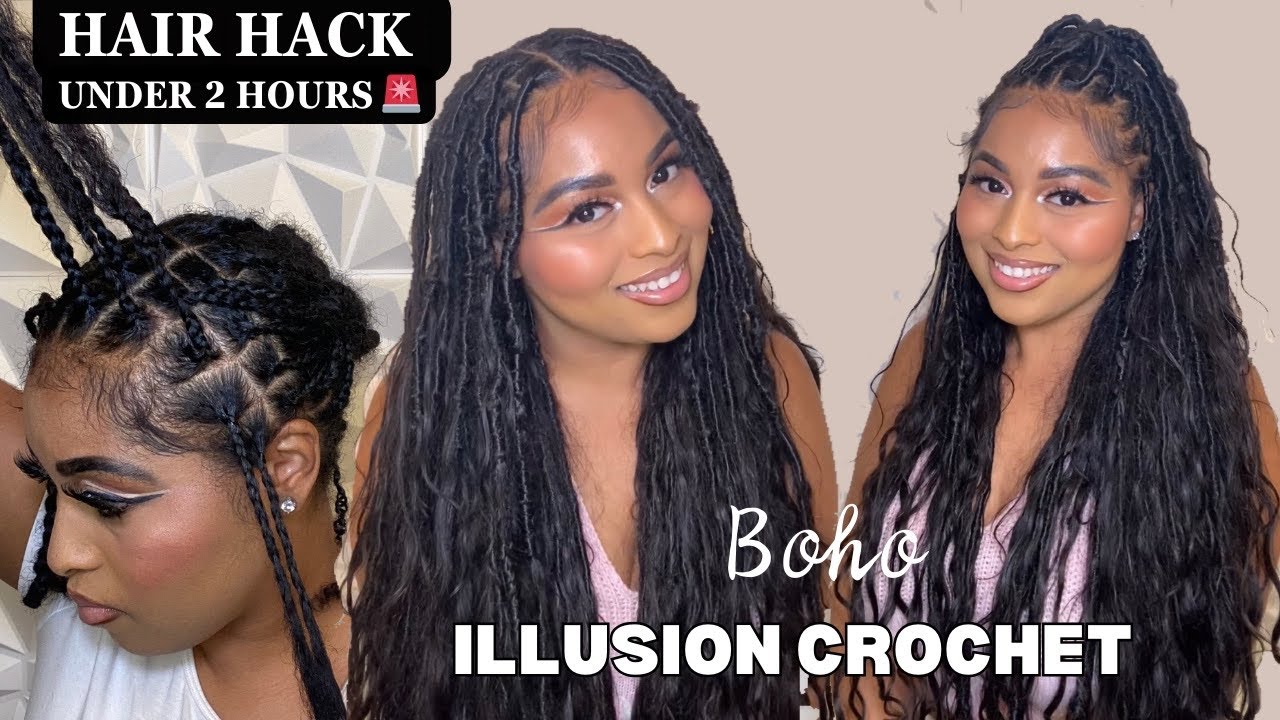 Body Wave Pre Looped Crochet Boho Faux Locs | Protective Style For My Natural Hair | RHEANNA Hair