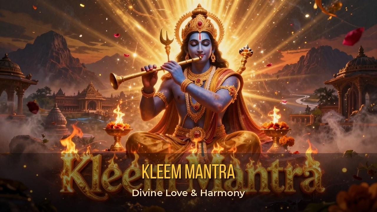 🙏 Divine Love: Kleem Mantra with Hindu Deity