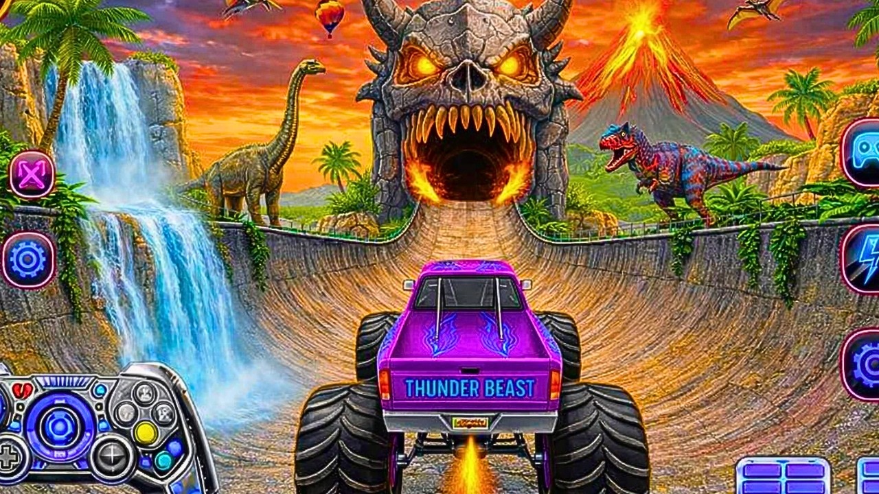 Mega Ramp Monster Car Racing 3D - Extreme Car Stunts -Android Gamepla #MegaRamp #3DGames #CarRacing
