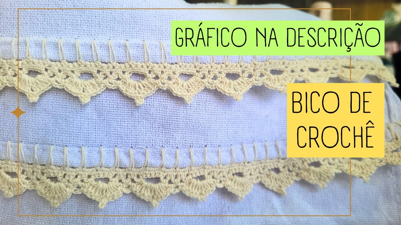 Crochê em pano de prato para iniciantes (Fácil) Bico de crochê