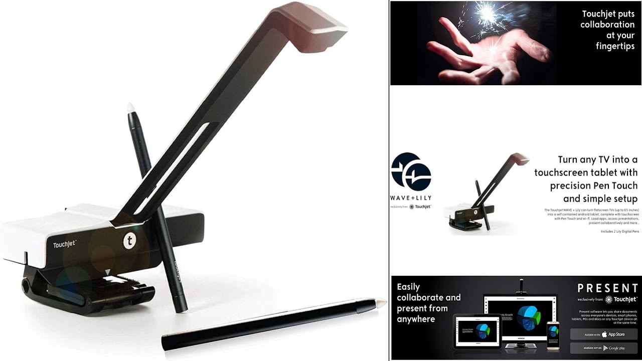 TouchJet Wave + Lily (Pen Touch) | Add Virtual Interactive Touchscreen to TVs & Monitors upto 65