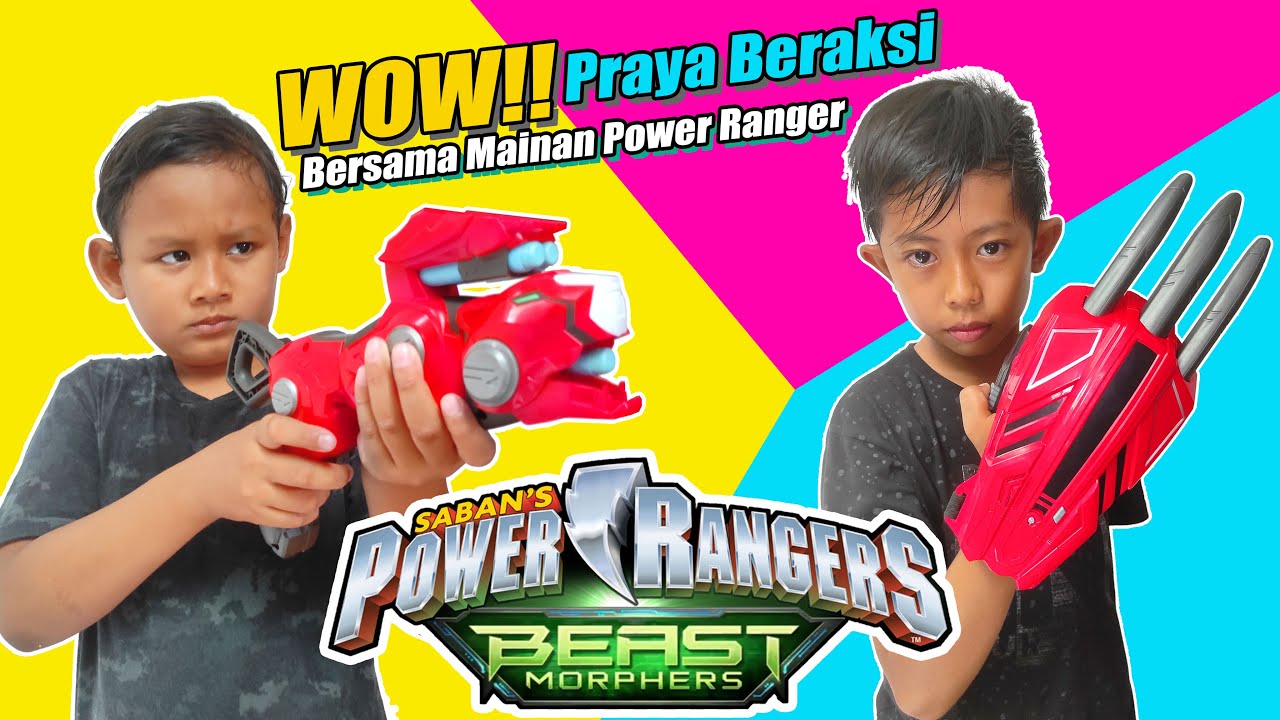 Drama Praya Bermain Tembakan Power Ranger Beast Morphers Bersama Teman