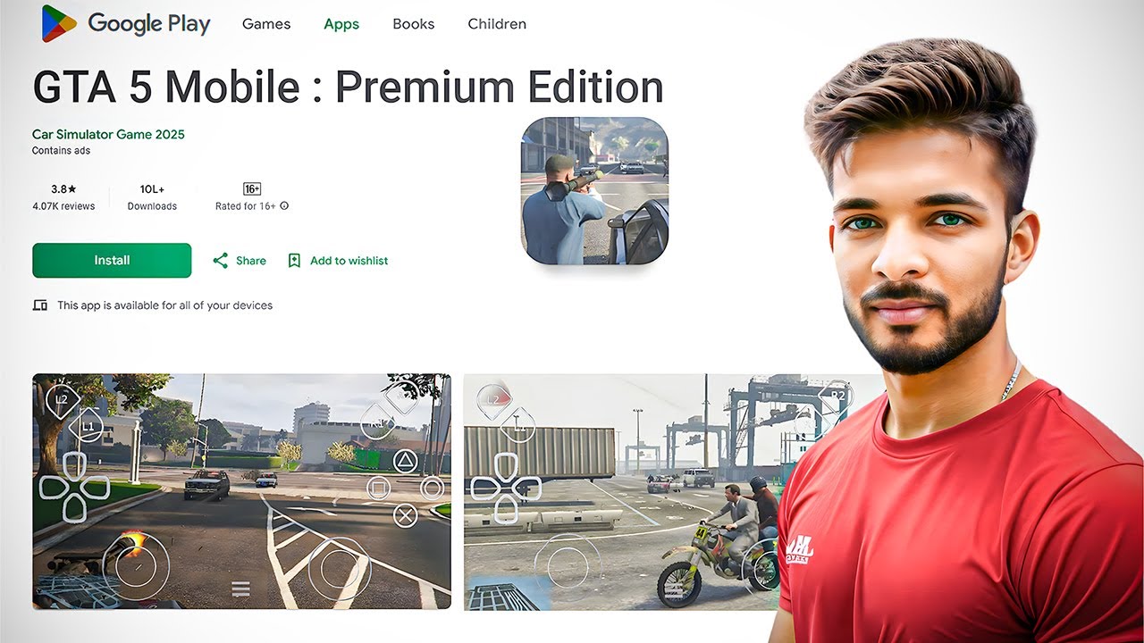 GTA 5 Mobile Premium Edition Gameplay |  Car Simulator Game 2025 | android game like gta 5?
