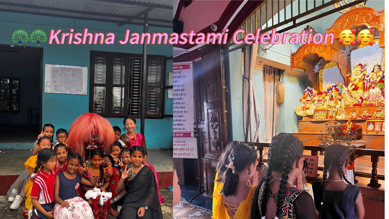 Krishna Janmasthamii Lakhey Celebration 🥰🥰🦚🦚Visting Iskcon Dharan 🌸🫶🏻