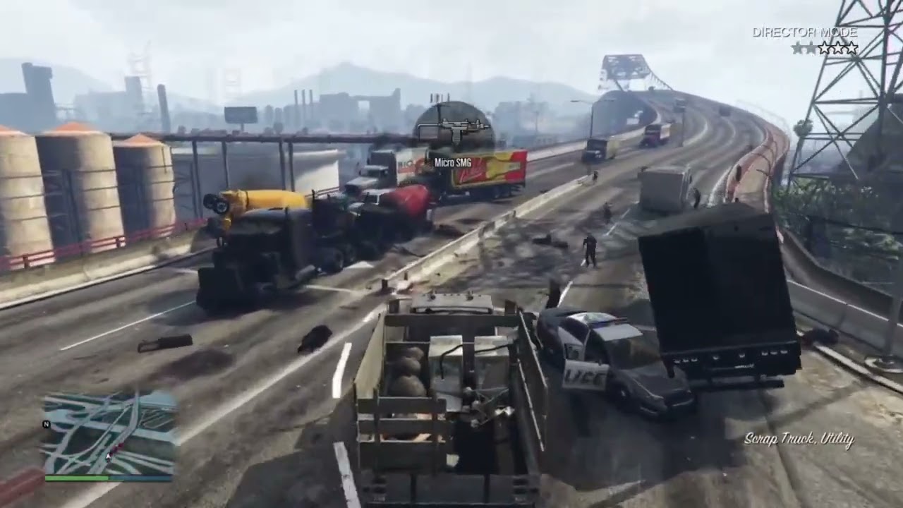 GTA 5: God Mode Rampage on the Bridge #gta