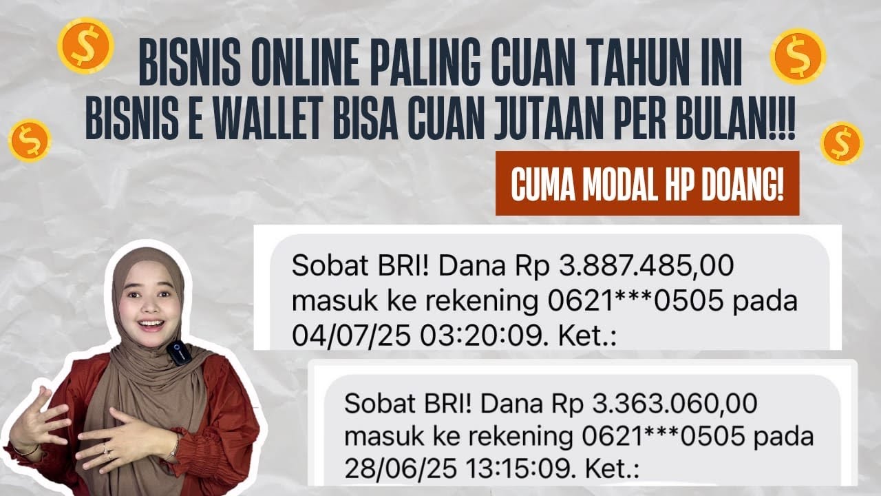 BISNIS ONLINE PALING CUAN SAAT INI❗️BISNIS E WALLET BISA CUAN JUTAAN PER BULAN CUMA MODAL HP DOANG